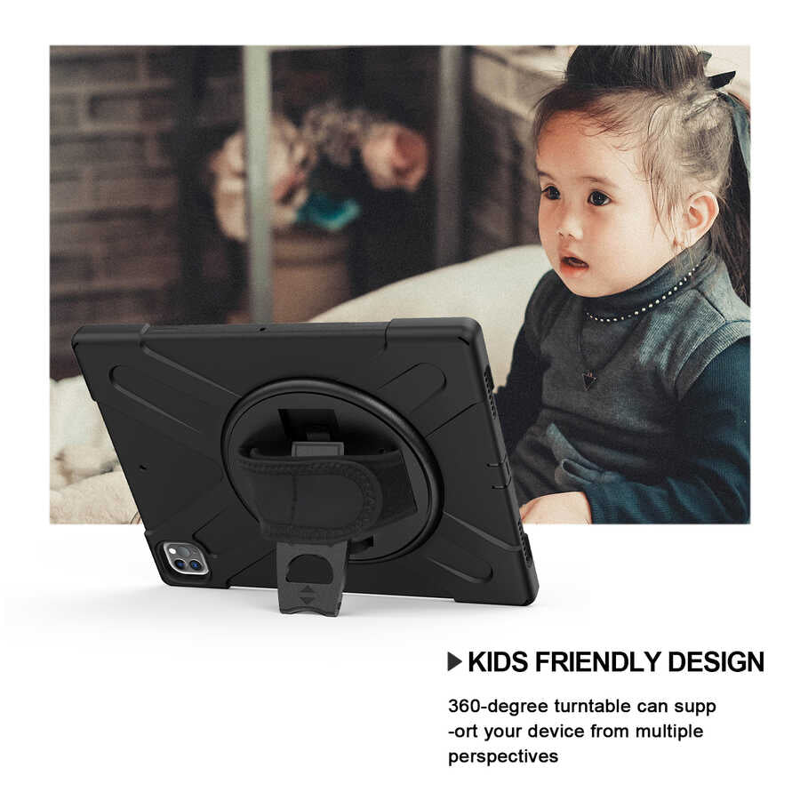 Apple iPad Pro 12.9 2020 (4.Nesil) Zore Defender Tablet Silikon Siyah