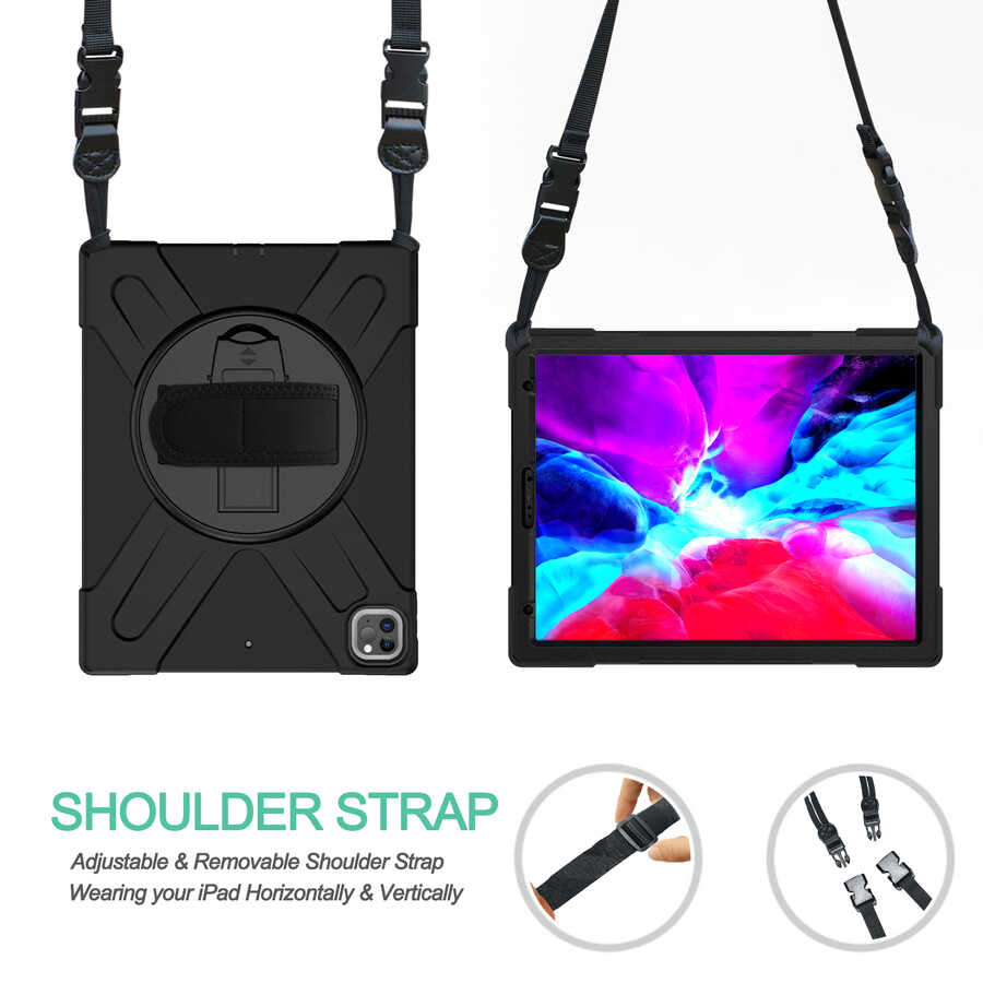 Apple iPad Pro 12.9 2020 (4.Nesil) Zore Defender Tablet Silikon Siyah