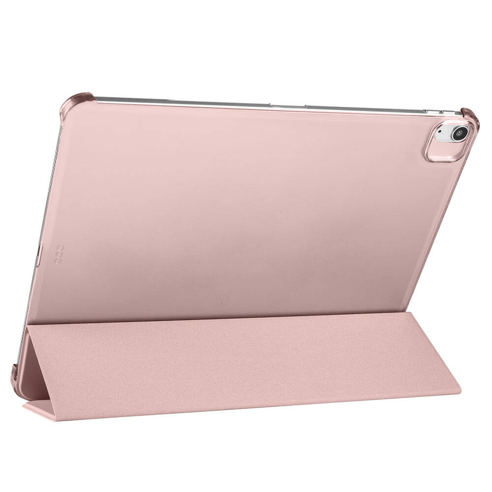 Apple iPad Pro 12.9 2020 (4.Nesil) Zore Smart Cover Kalem Bölmeli Standlı 1-1 Kılıf Rose Gold