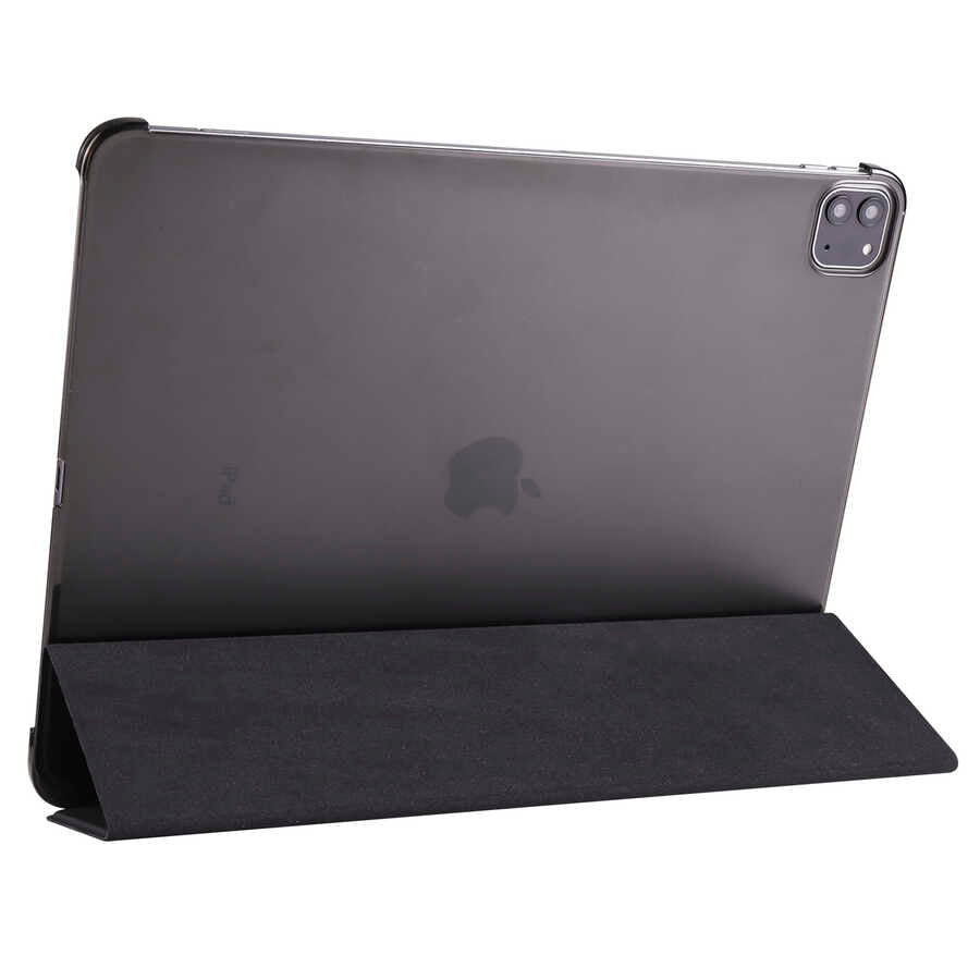 Apple iPad Pro 12.9 2020 (4.Nesil) Zore Smart Cover Standlı 1-1 Kılıf Siyah