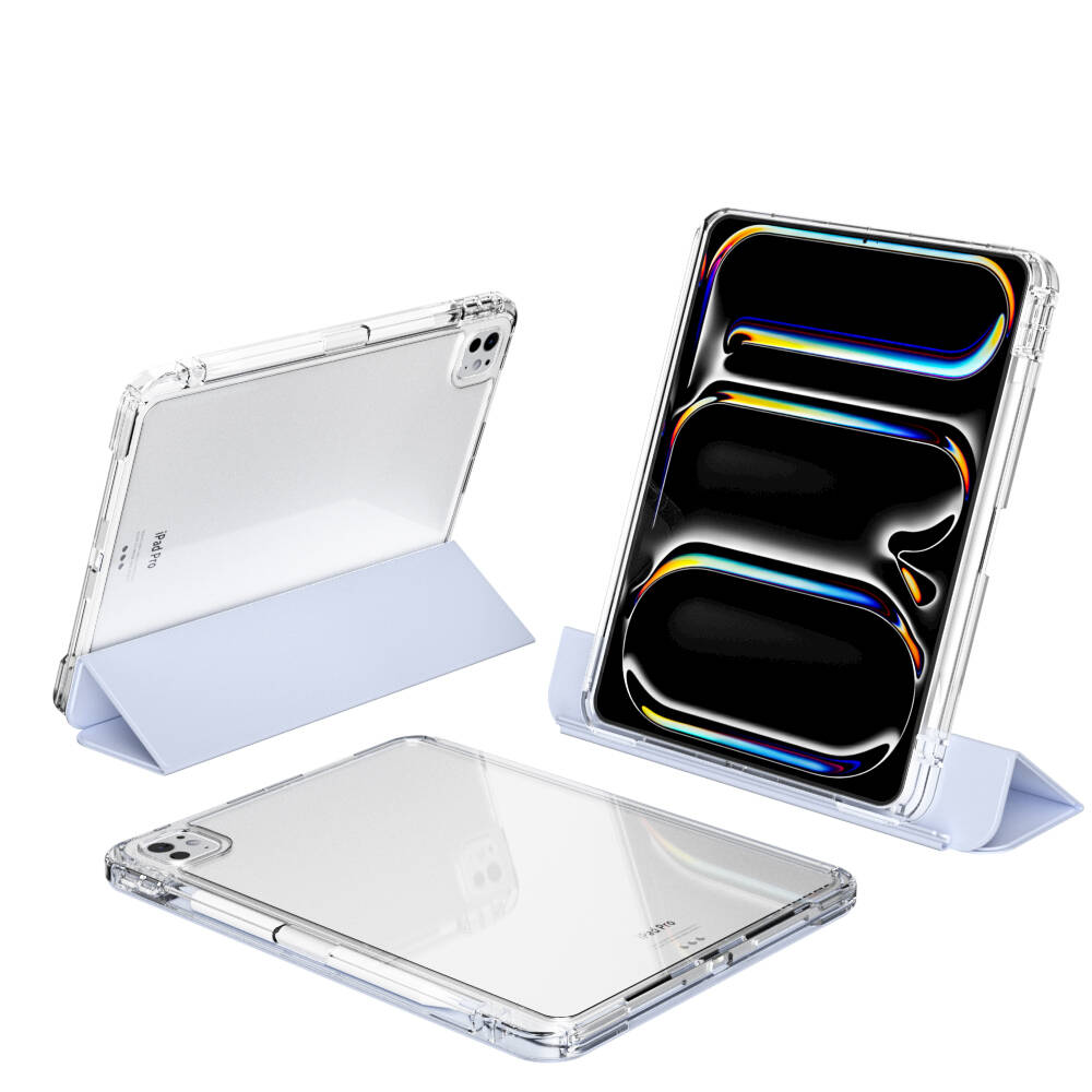 Apple iPad Pro 13 2024 Kılıf Magnetik Ayrılabilen Airbagli Zore Sliding Tablet Kılıfı Gri