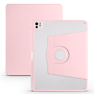Apple iPad Pro 13 2024 Kılıf Zore Termik Kalem Bölmeli Dönebilen Standlı Kılıf Pembe