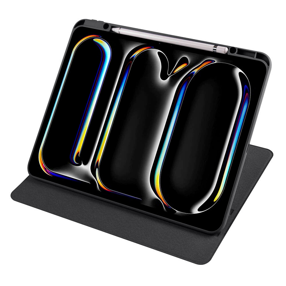 Apple iPad Pro 13 2024 Kılıf Zore Termik Kalem Bölmeli Dönebilen Standlı Kılıf Pembe