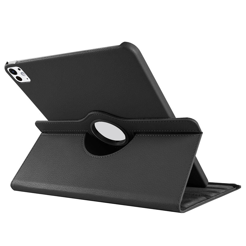 Apple iPad Pro 13 2024 Zore Dönebilen Standlı Kılıf Siyah