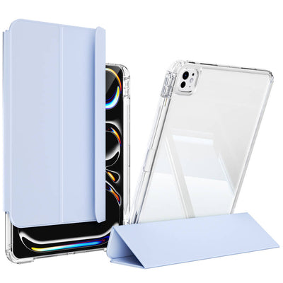 Apple iPad Pro 13 2025 M5 Kılıf Magnetik Ayrılabilen Airbagli Zore Sliding Tablet Kılıfı Mavi Açık