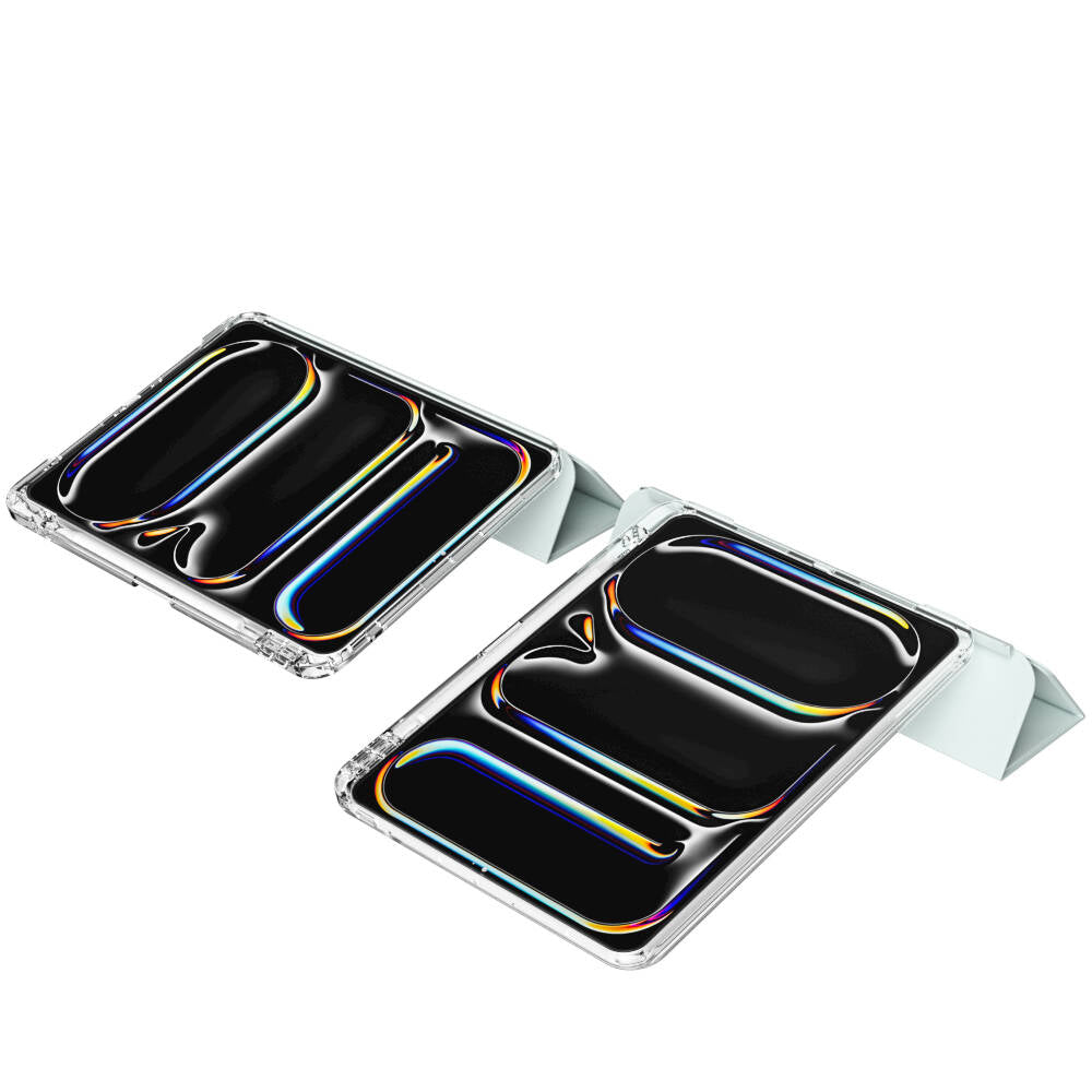 Apple iPad Pro 13 2025 M5 Kılıf Magnetik Ayrılabilen Airbagli Zore Sliding Tablet Kılıfı Açık Yeşil