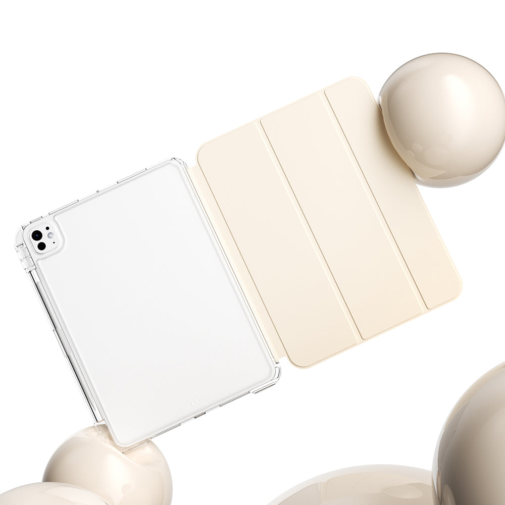 Apple iPad Pro 13 2025 M5 Kılıf Magnetik Ayrılabilen Airbagli Zore Sliding Tablet Kılıfı Gold