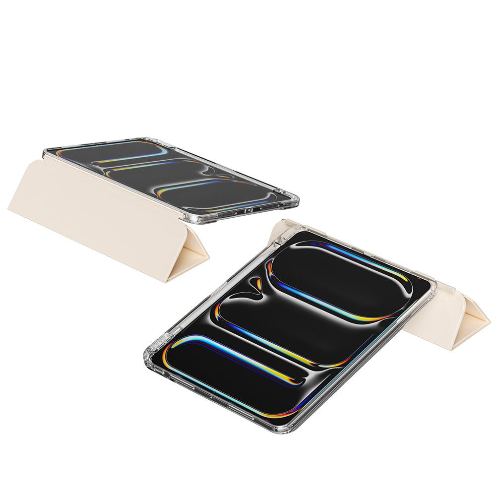 Apple iPad Pro 13 2025 M5 Kılıf Magnetik Ayrılabilen Airbagli Zore Sliding Tablet Kılıfı Gold