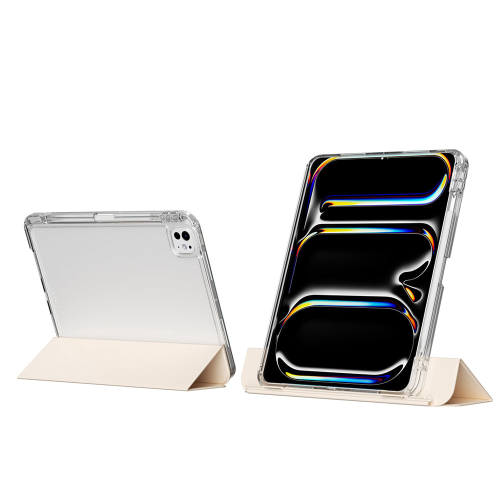 Apple iPad Pro 13 2025 M5 Kılıf Magnetik Ayrılabilen Airbagli Zore Sliding Tablet Kılıfı Gold