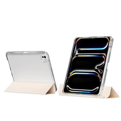 Apple iPad Pro 13 2025 M5 Kılıf Magnetik Ayrılabilen Airbagli Zore Sliding Tablet Kılıfı Gold
