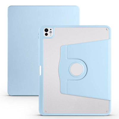 Apple iPad Pro 13 2025 M5 Kılıf Zore Termik Kalem Bölmeli Dönebilen Standlı Kılıf Mavi