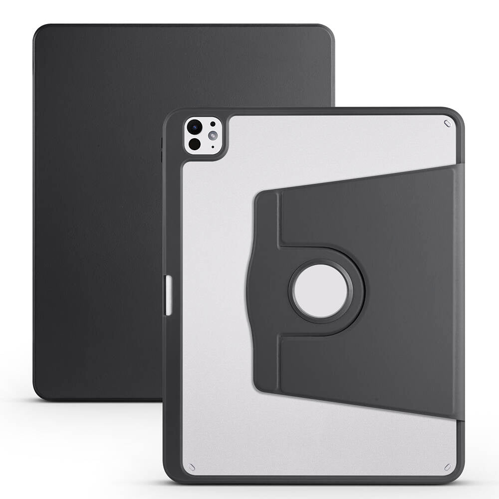 Apple iPad Pro 13 2025 M5 Kılıf Zore Termik Kalem Bölmeli Dönebilen Standlı Kılıf Pembe