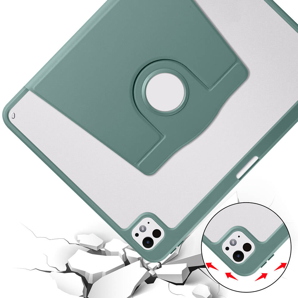 Apple iPad Pro 13 2025 M5 Kılıf Zore Termik Kalem Bölmeli Dönebilen Standlı Kılıf Lacivert