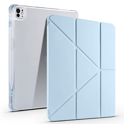 Apple iPad Pro 13 2025 M5 Kılıf Zore Tri Folding Kalem Bölmeli Standlı Kılıf Mavi