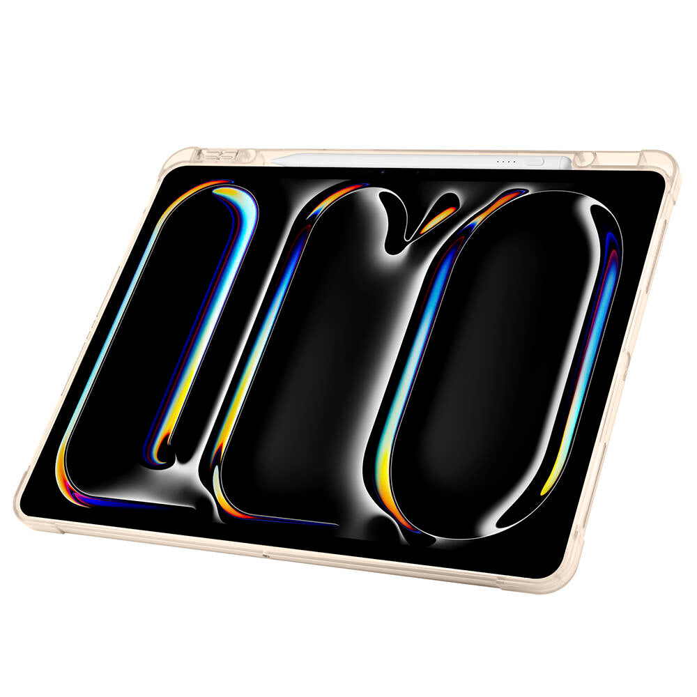Apple iPad Pro 13 2025 M5 Kılıf Zore Tri Folding Kalem Bölmeli Standlı Kılıf Gri