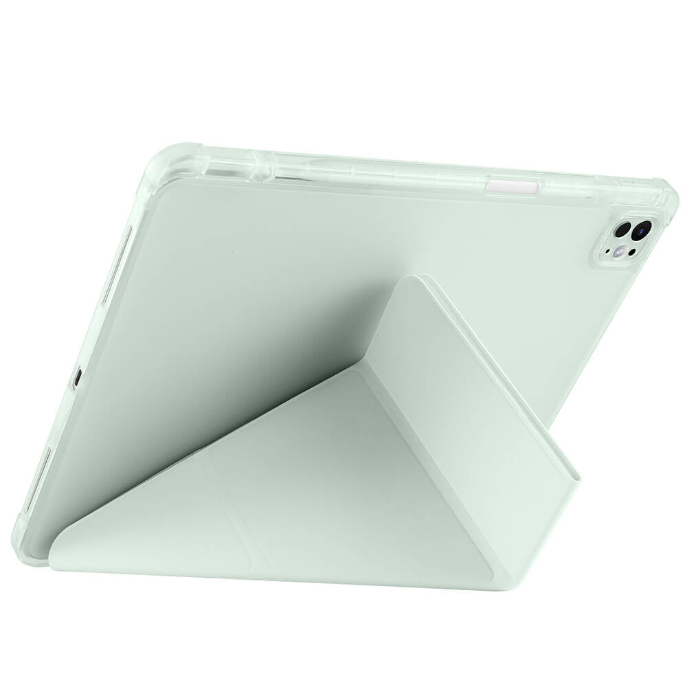 Apple iPad Pro 13 2025 M5 Kılıf Zore Tri Folding Kalem Bölmeli Standlı Kılıf Gold