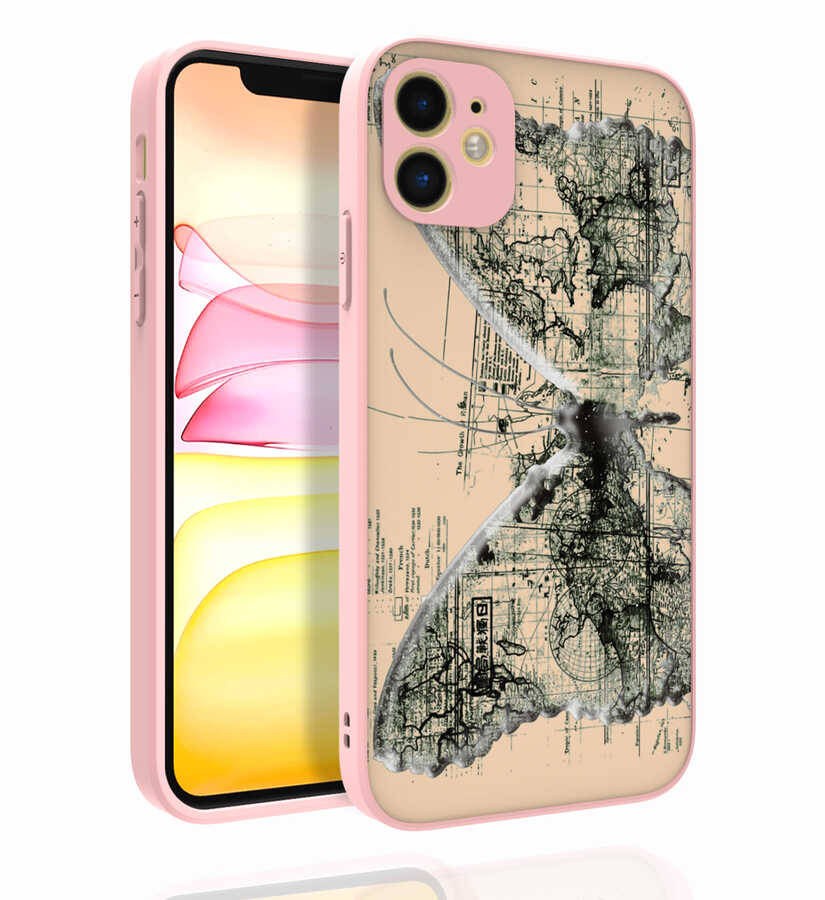 Apple iPhone 11 Kılıf Desenli Kamera Korumalı Parlak Zore Nora Kapak NO4