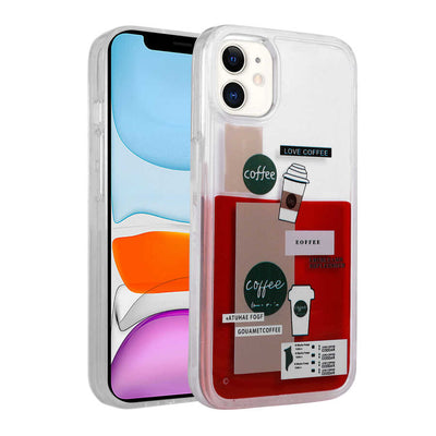 Apple iPhone 11 Kılıf Desenli Sıvılı Zore Drink Silikon Kapak NO3