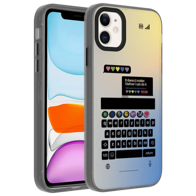 Apple iPhone 11 Kılıf Desenli Zore Dragon Sert Kapak Klavye