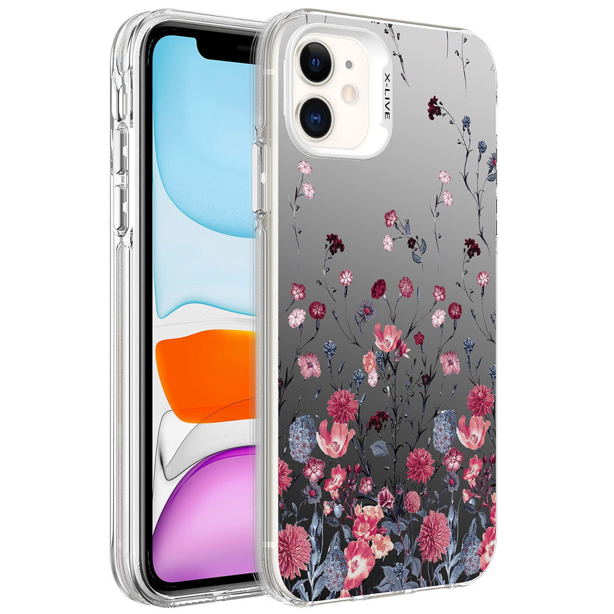 Apple iPhone 11 Kılıf Desenli Zore Silver Sert Kapak Balon