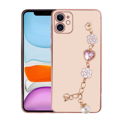 Apple iPhone 11 Kılıf El Tutamaçlı Kamera Korumalı Zore Taka Silikon Kapak Pembe