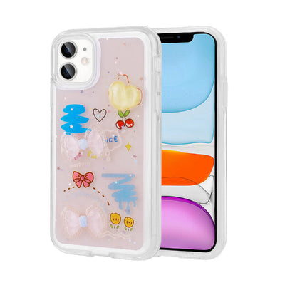 Apple iPhone 11 Kılıf Kabartma Figürlü Parlak Zore Minimini Silikon Kapak Kırmızı