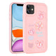 Apple iPhone 11 Kılıf Kabartma Figürlü Parlak Zore Toys Silikon Kapak Pembe