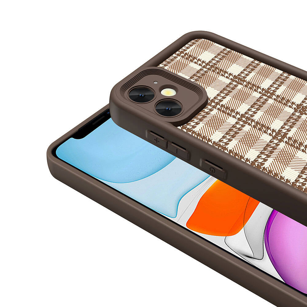 Apple iPhone 11 Kılıf Kamera Korumalı Baskılı Arka Yüzey Zore Klas Kapak Açık Kahve