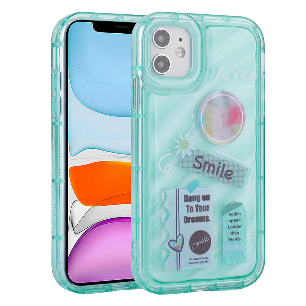 Apple iPhone 11 Kılıf Kamera Korumalı Renkli Airbag Çerçeveli Zore Perla Kapak Gümüş