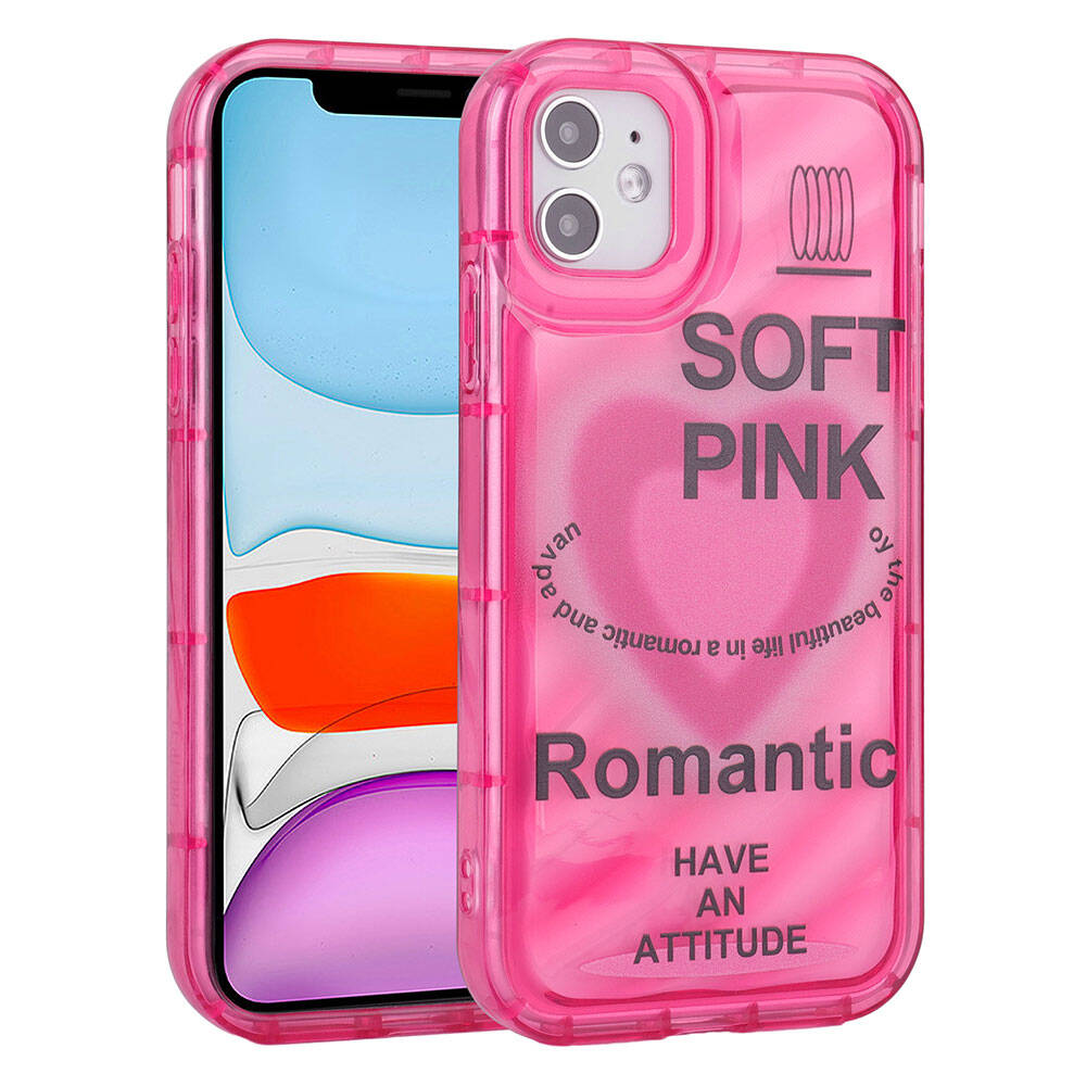 Apple iPhone 11 Kılıf Kamera Korumalı Renkli Airbag Çerçeveli Zore Perla Kapak Pembe