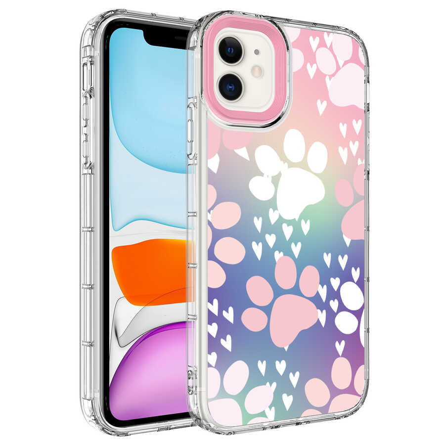 Apple iPhone 11 Kılıf Kamera Korumalı Renkli Desenli Sert Silikon Zore Korn Kapak NO2