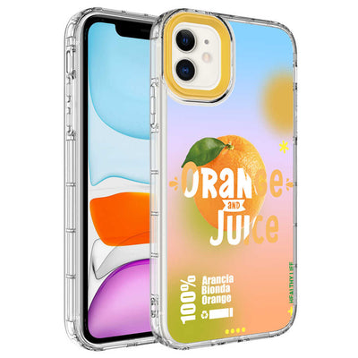 Apple iPhone 11 Kılıf Kamera Korumalı Renkli Desenli Sert Silikon Zore Korn Kapak NO3