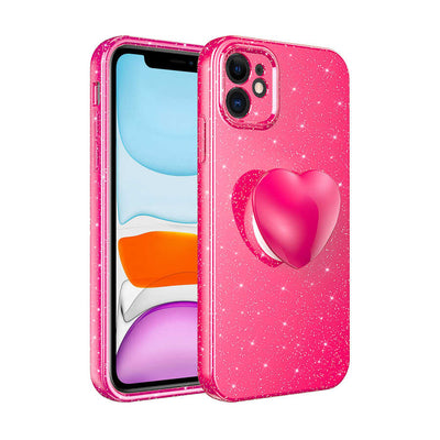 Apple iPhone 11 Kılıf Kamera Korumalı Simli Pop Soketli Lüks Zore Koton Soketli Kapak Siyah