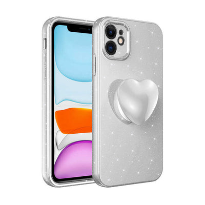 Apple iPhone 11 Kılıf Kamera Korumalı Simli Pop Soketli Lüks Zore Koton Soketli Kapak Beyaz