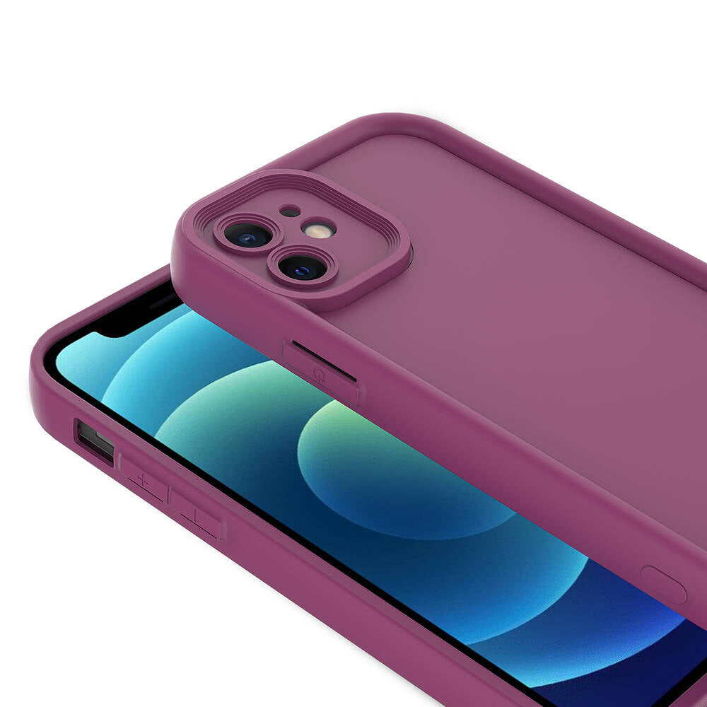 Apple iPhone 11 Kılıf Kamera Korumalı Zore Ananas Kapak Mürdüm