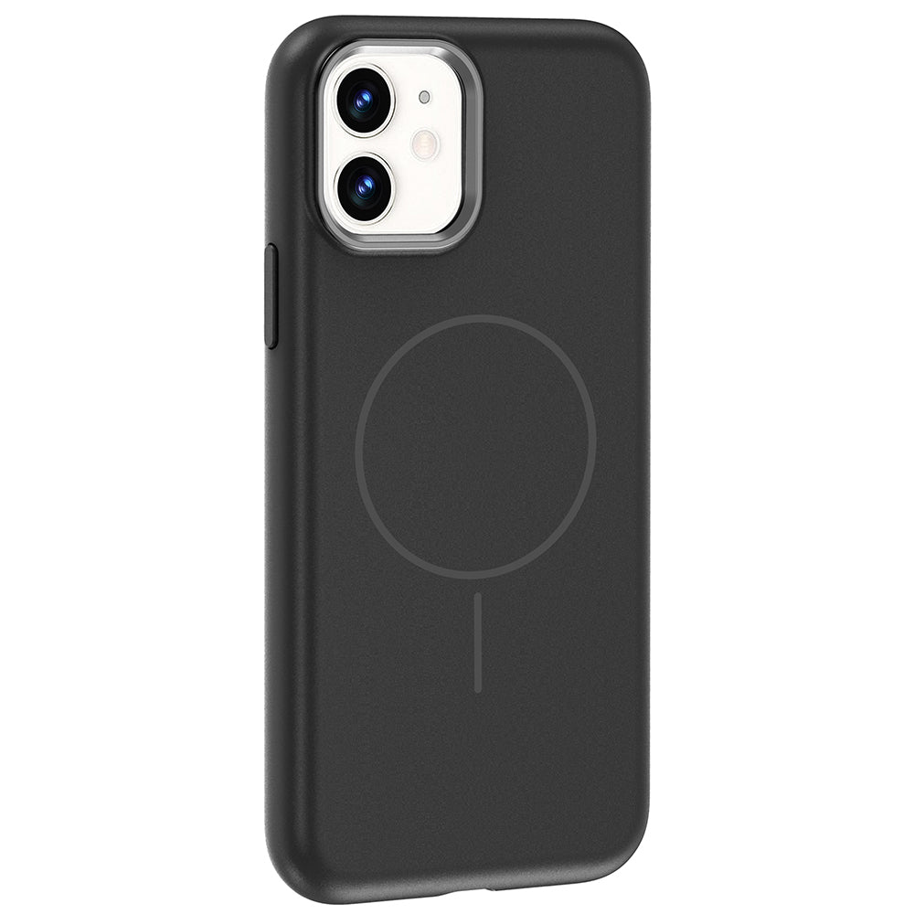 Apple iPhone 11 Kılıf M-Safe Şarj Özellikli Metal Kamera Çerçeveli Zore Edi Silikon Kapak Lacivert