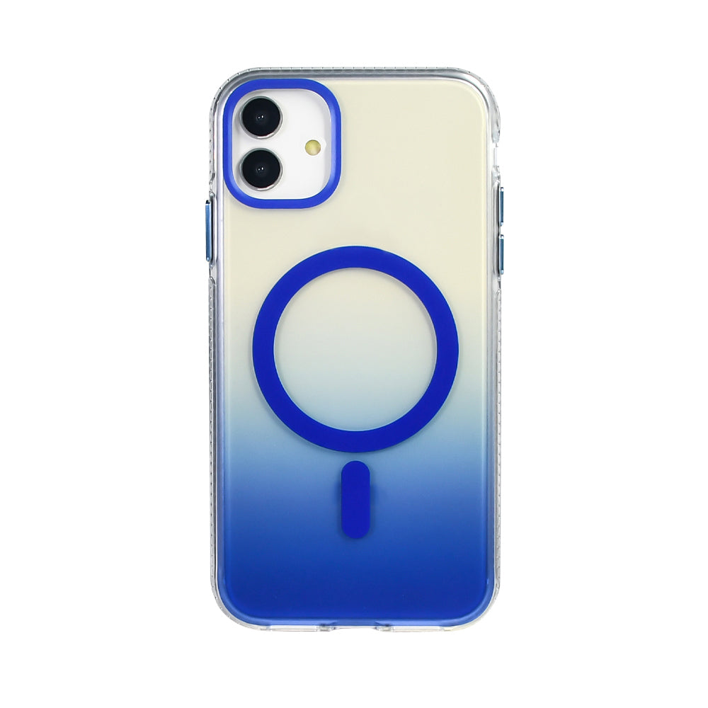 Apple iPhone 11 Kılıf M-safe Şarj Özellikli Transparan Renk Geçişli Zore Toros Kapak Lila