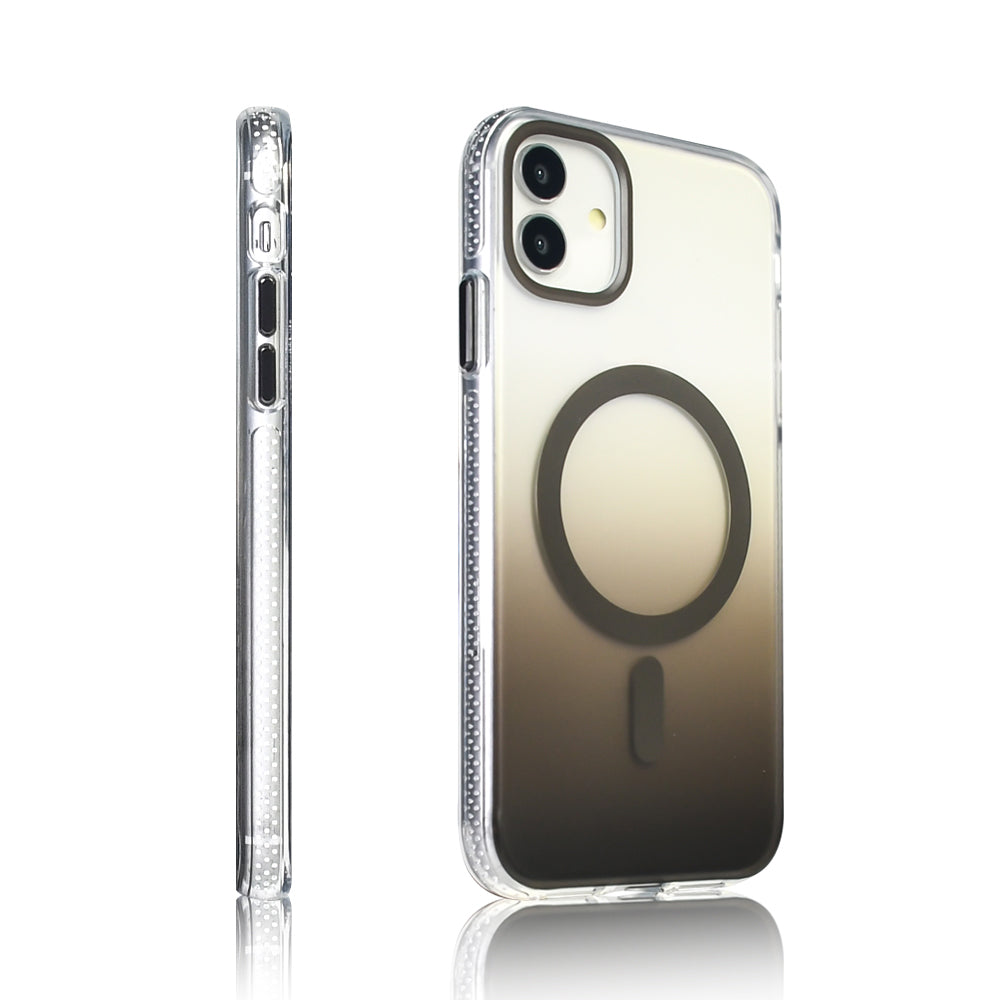 Apple iPhone 11 Kılıf M-safe Şarj Özellikli Transparan Renk Geçişli Zore Toros Kapak Mavi