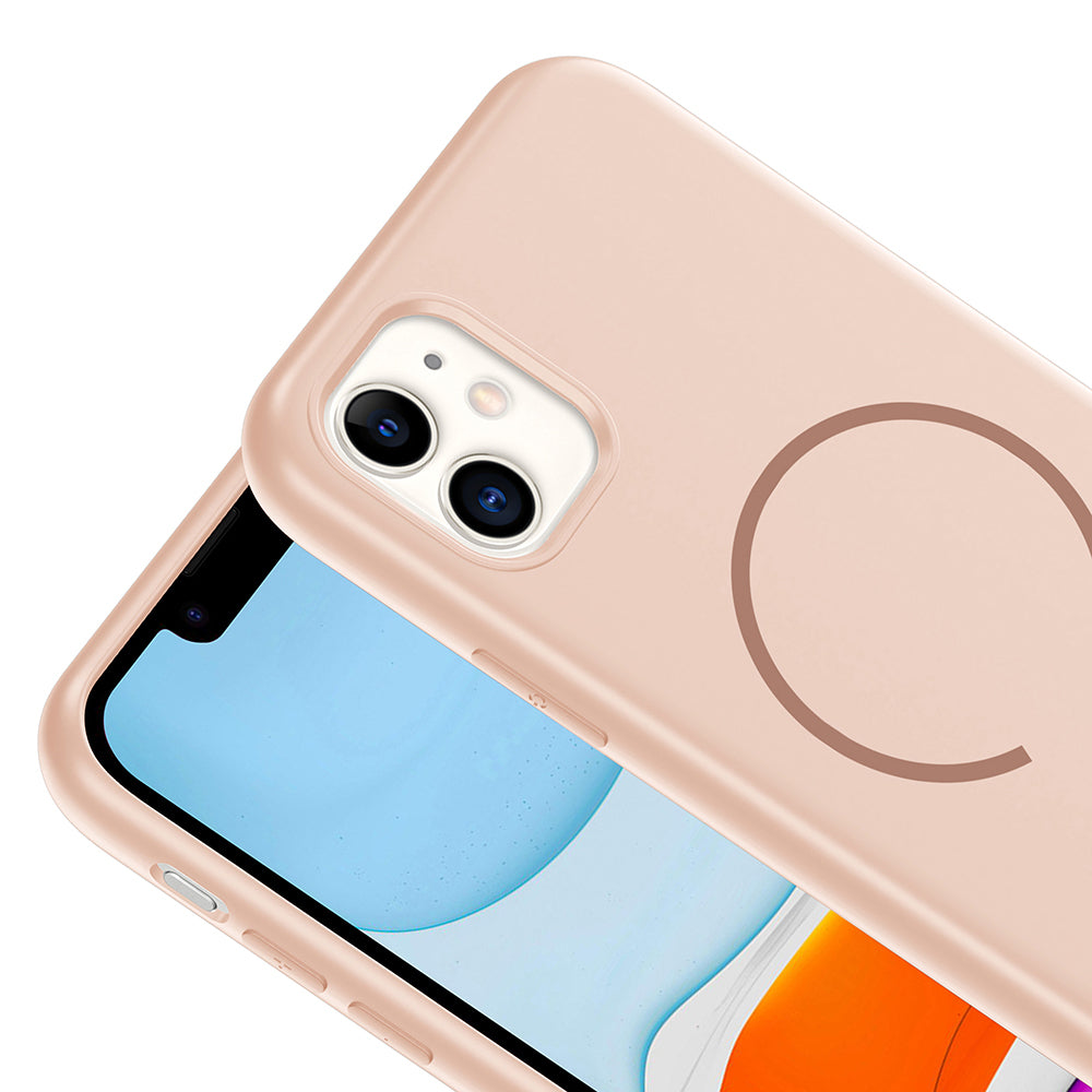 Apple iPhone 11 Kılıf M-safe Şarj Özellikli Zore Meta Kapak Kahverengi