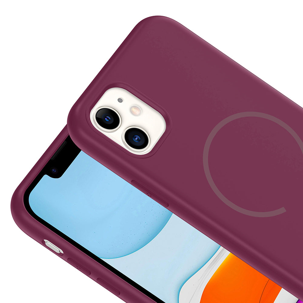 Apple iPhone 11 Kılıf M-safe Şarj Özellikli Zore Meta Kapak Kahverengi