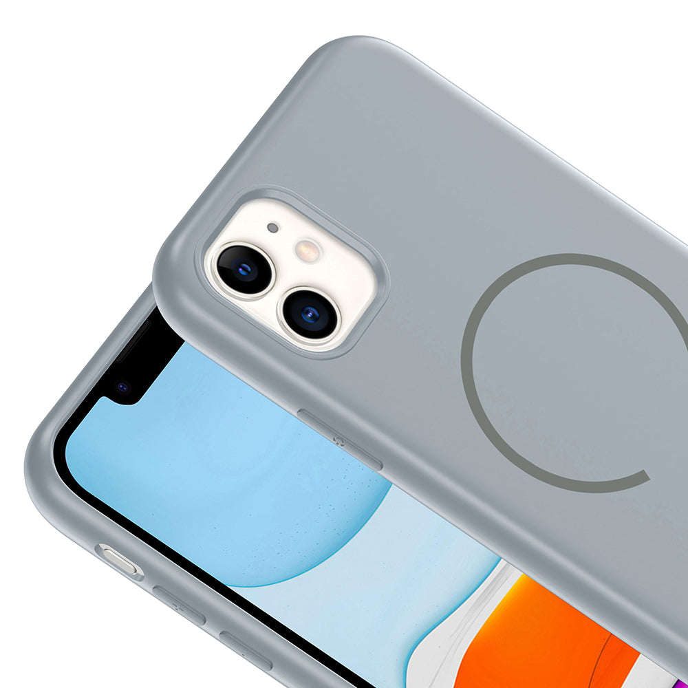 Apple iPhone 11 Kılıf M-safe Şarj Özellikli Zore Meta Kapak Rose Pembe