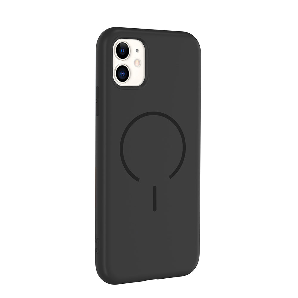 Apple iPhone 11 Kılıf M-safe Şarj Özellikli Zore Meta Kapak Turuncu