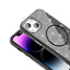 Apple iPhone 11 Kılıf M-safe Şarj Özellikli Parlayan Simli Zore Okso Kapak Siyah