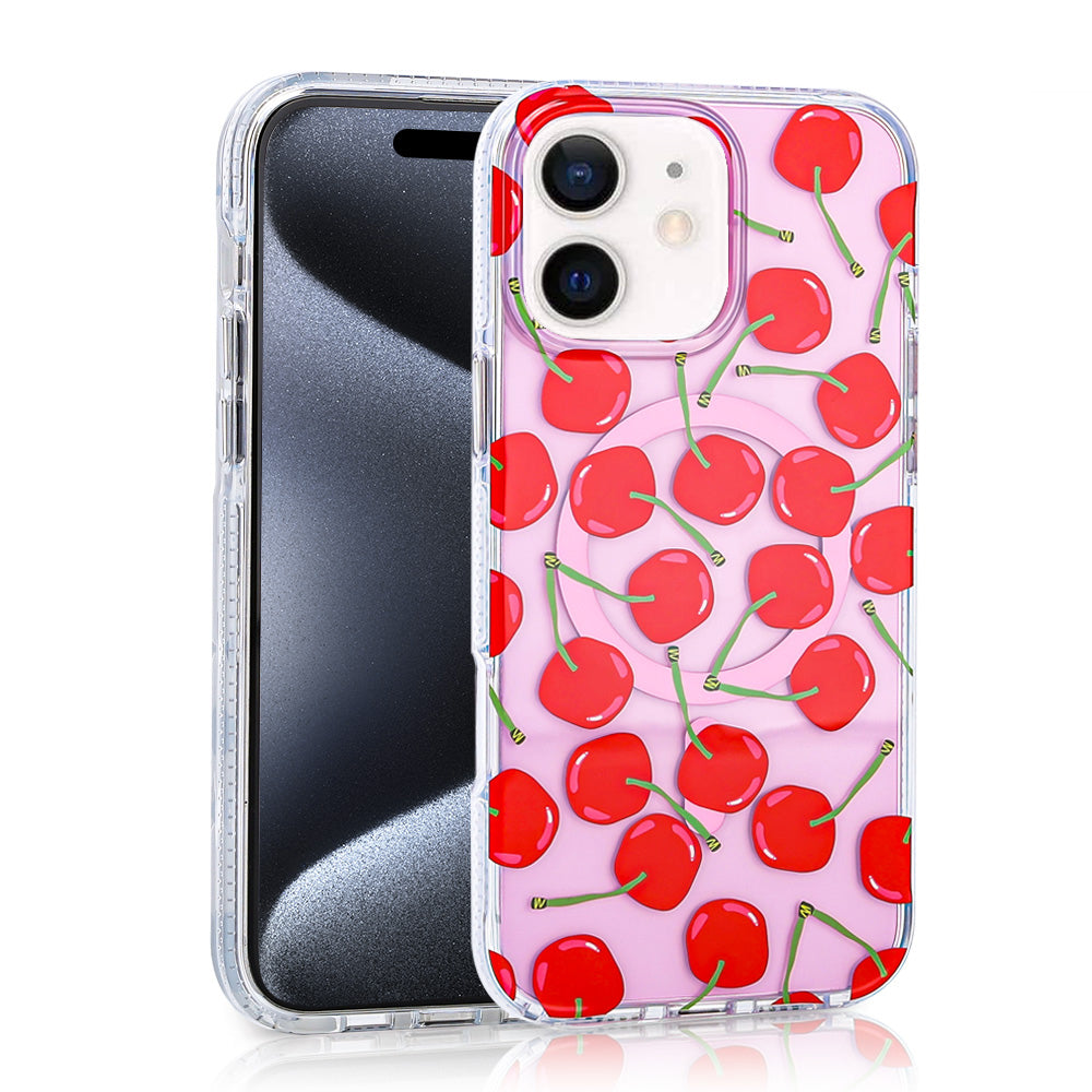 Apple iPhone 11 Kılıf M-safe Şarj Özellikli Zore Stilo Kapak Pembe-Mavi