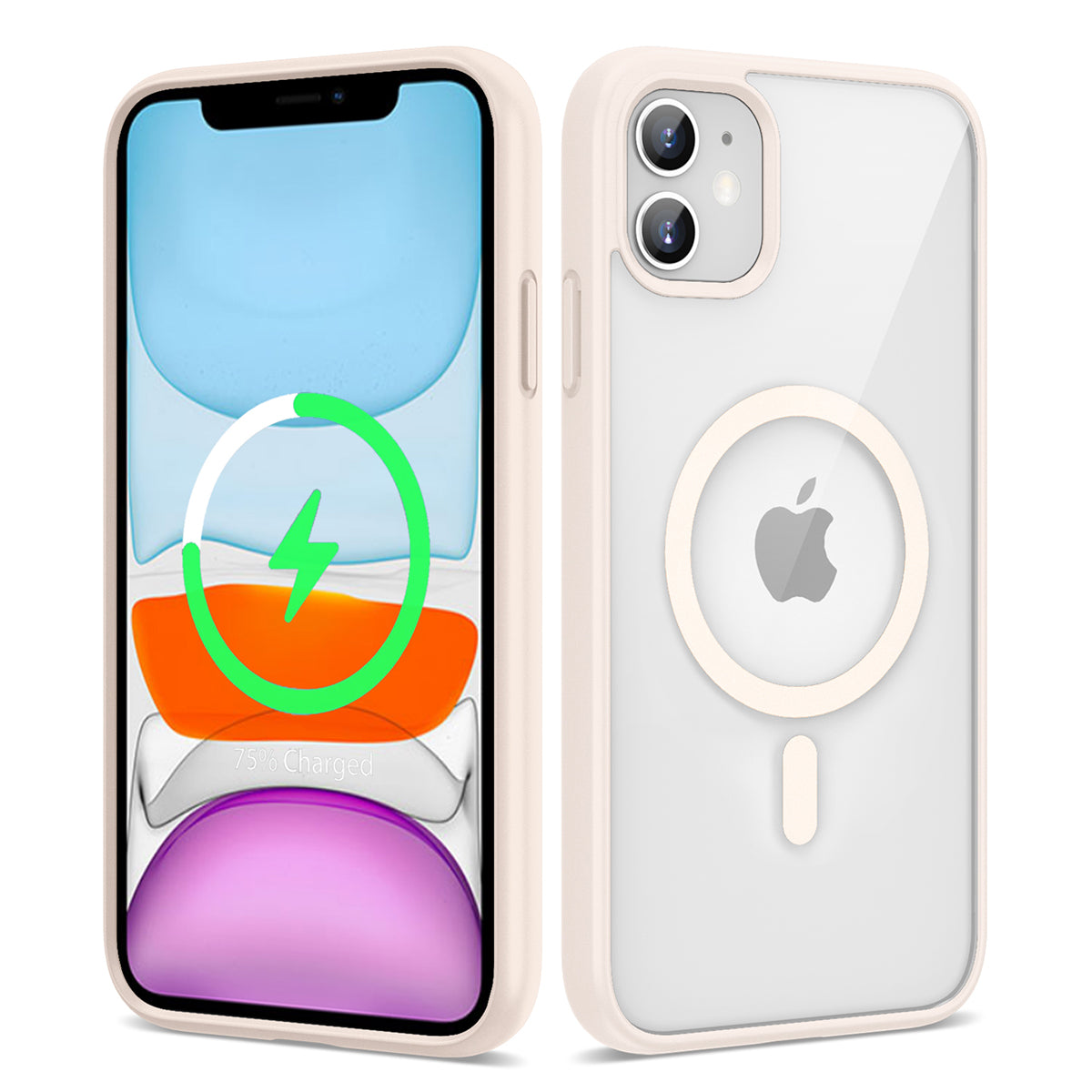 Apple iPhone 11 Kılıf M-safe Wireless Şarj Özellikli Silikon Zore Ege Kapak Pembe