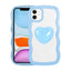 Apple iPhone 11 Kılıf Renkli Kalp Figürlü Zore Ponçik Kapak Mavi