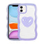 Apple iPhone 11 Kılıf Renkli Kalp Figürlü Zore Ponçik Kapak Mor