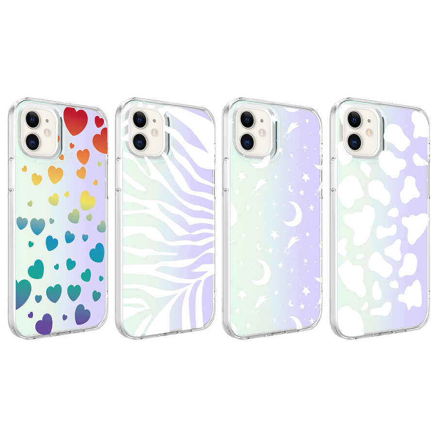 Apple iPhone 11 Kılıf Zore M-Blue Desenli Kapak Cow No2