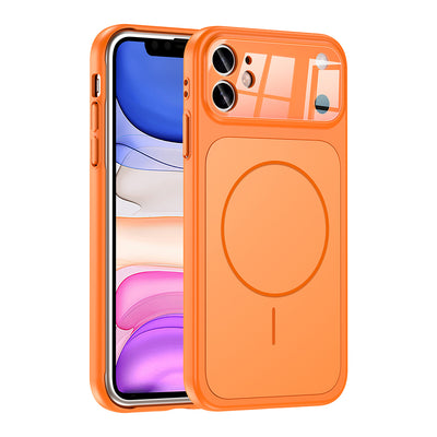 Apple iPhone 11 Kılıf Zore M-Safe Şarj Özellikli Kamera Korumalı Formen Kapak Gold