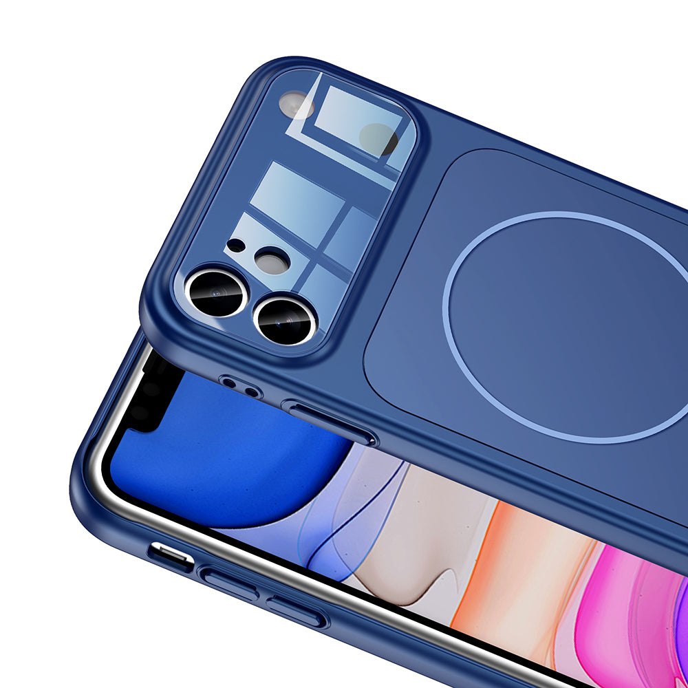 Apple iPhone 11 Kılıf Zore M-Safe Şarj Özellikli Kamera Korumalı Formen Kapak Turuncu